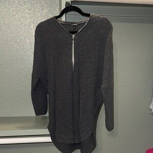 Express Women’s Sweater with Zipper Gray - Large